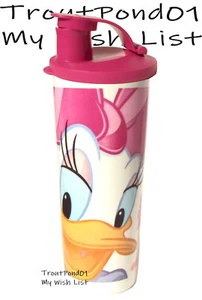 Tupperware 16 Oz Tall Iced Tea Tumbler Disney Daisy Duck Flip Top Seal Lid Pink - Picture 1 of 3