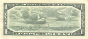 Canada $1 1954 / 1961 P 75b Series D/F Plate # 170 Circulated Banknote C11 - Picture 1 of 2