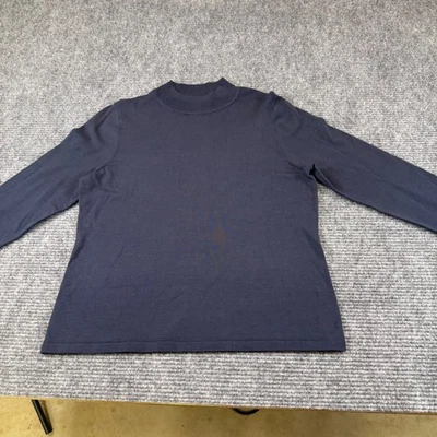 Pendleton Mock Neck Sweater Navy Blue Long Sleeve Knit sz L 75% silk - Image 1 of 4