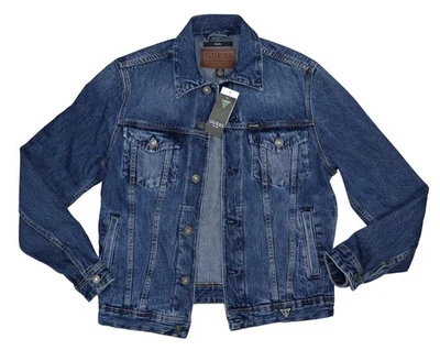 Guess Dillon Collection Button Front w/Pockets Men's Denim Jacket S NWT Blue - Image 1 of 4