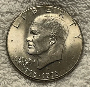 Eisenhower Liberty Moon D 1776-1976 $1.00 Type 2 Copper Coin AU Uncertified - Picture 1 of 6
