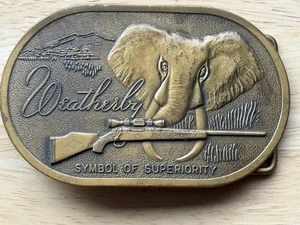 Weatherby Elephant Belt Buckle - Solid Brass - Weatherby Rifles - Vintage Buckle - Picture 1 of 14