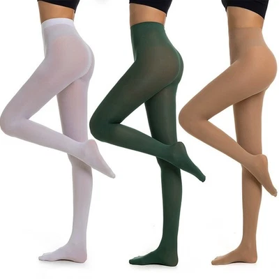 40D Plus Size High-waist Pantyhose Colored Women Shaping Tights Yoga Dance Gym @ - Image 1 of 4
