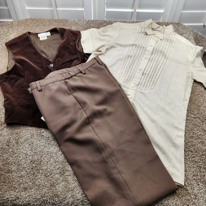 Vintage DELTA Collection Pat Ashley Size 10 Dress Shirt and Vest and Pants - Photo 1 sur 14