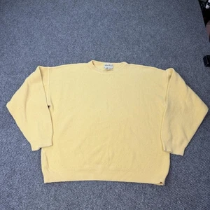 Vintage Eddie Bauer Pullover Herren XL Tall Gelb Rippstrick Baumwolle Rundhals USA 90s - Bild 1 von 6