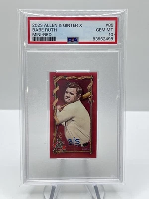 2023 Allen And Ginter X Babe Ruth Mini Red /5 PSA 10 - Image 1 of 2