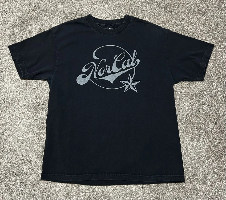 Camiseta De Colección Nor Cal Star NHS Para Hombre L Grande Negra Patín Y2K Grunge Foto 1 de 4