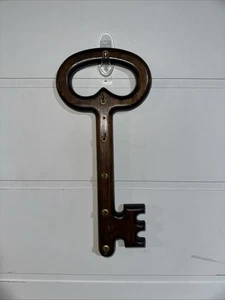 VTG Wooden Keys Wall Key Holder 5 Hooks Rustic Cottagecore Farmhouse - Picture 1 of 4
