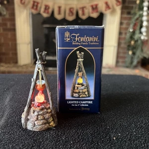 Fontanini Romano Fuoco Illuminato Scala 5" Villaggio Natività #52534 con Scatola Funzionante - Foto 1 di 10