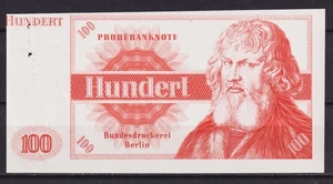 Probebanknote Hundert Mark Bundesdruckerei Berlin Holzschuh ! - Bild 1 von 2