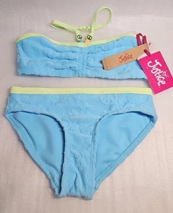 Justice Blue Beaded Terry Halter Bikini 2-Piece Swimsuit Multiple Sizes New Tags - Picture 1 of 10