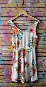 Inside Collection Women’s White Floral Short Dress Size S/M - Picture 1 of 12