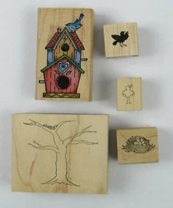 Bird/Nest Themed Scrapbooking Stamps 5 Total - Picture 1 of 4