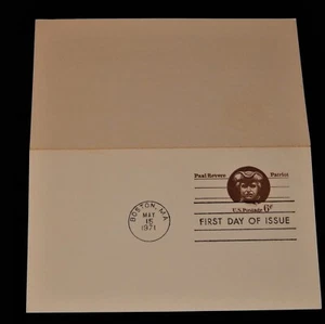 Vintage Postal Card, BOSTON, MA, FDC, 1971,6 Cent Stamped Card W/ Return,Patriot - Picture 1 of 5