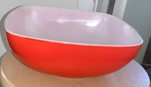 Vintage Pyrex Glasschale rot quadratisch Servier Obstschale #525 2 1/2 Quart - Bild 1 von 8