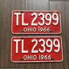 2 Vintage 1966 Ohio Matching Pair License Plate TL 2399