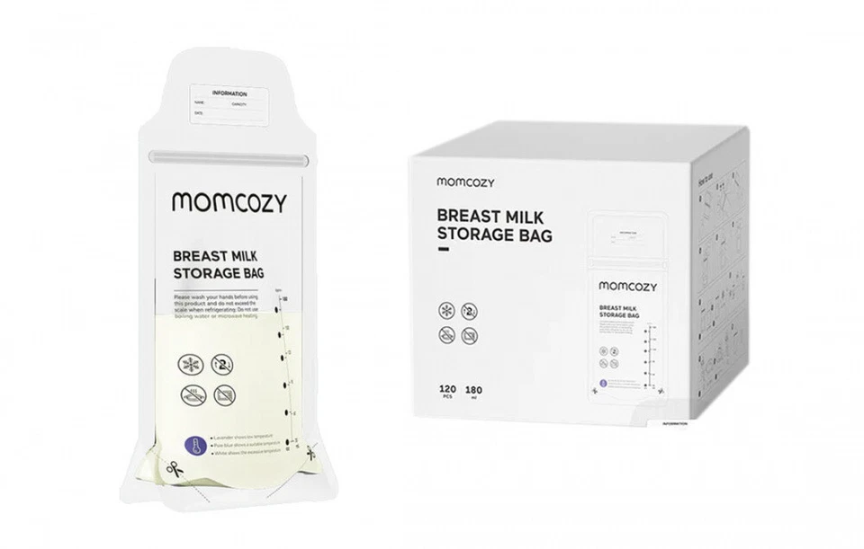 Momcozy Aufbewahrungsbeutel für Muttermilch mit Temperaturmessung 50/120 Beutel