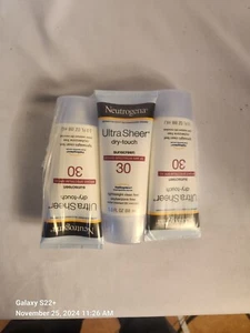 Neutrogena Ultra Sheer Dry-Touch crema solare lozione spf 30 3 oz confezione da 3 scadenza 12 2026 - Foto 1 di 1