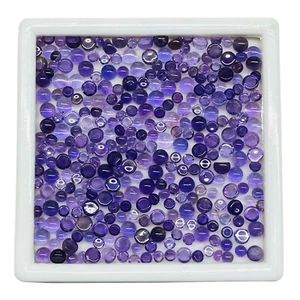 300 Pcs Natural Amethyst 2.8-3.8mm Round Loose Cabochon Gemstones Wholesale Lot - Picture 1 of 8