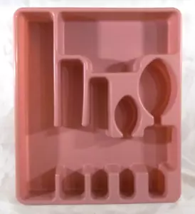 Vintage Pink Rubbermaid Large Cutlery Tray Silverware Drawer Organizer #2922 - Picture 1 of 7