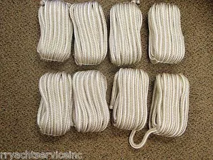 DOCK LINE 1/2X25FT DOBLE TRENZA DORADO BLANCO 40041 EMPALMADO PAQUETE DE 8 DOCKLINE NYLON - Imagen 1 de 1