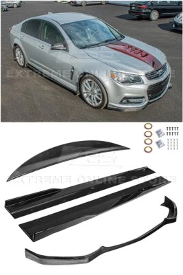For 13-15 Chevrolet SS Carbon Fibe Front Lip Splitter Side Skirts & Rear Spoiler - Image 1 of 4