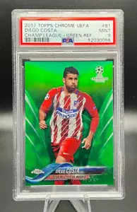 2017 Topps Chrome UCL #81 DIEGO COSTA Green Refractor /99 PSA 9 Atletico Madrid - Picture 1 of 2