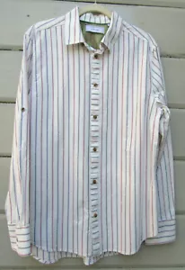 Camisa Five Four Bennette para hombre M 100 % algodón con pestañas rodantes LS Oxford con botones - Imagen 1 de 12