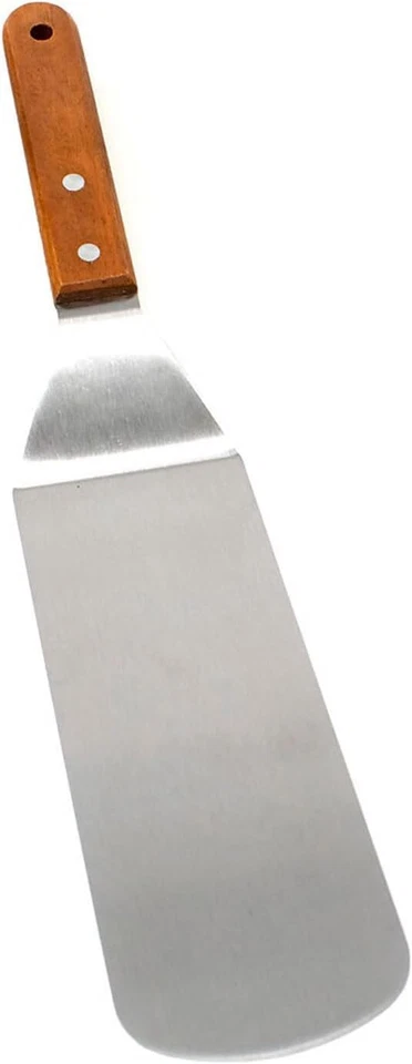 Espátula sólida Norpro Jumbo de acero inoxidable con mango de caoba, 12 pulgadas Foto 1 de 1