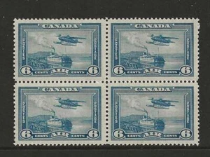 CANADA, 1938 KGVI ISSUE SIX CENTS AIR STAMP SG 371, MNH BLOCK 4 CAT £80 - Picture 1 of 1