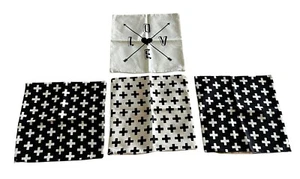 Swiss Cross LOVE Linen Throw Pillow Cover ONLY 17" Decorative Sham Lot of 4 - Picture 1 of 6