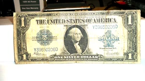 1923 One Dollar Silver Certificate "Horse Blanket" Large Size Note. Blue Seal. - Picture 1 of 5