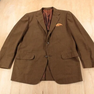 HORSEFALLS worsted wool 3/2 roll blazer jacket coat sz 44 LARGE vtg 50s 60s prep - Picture 1 of 11
