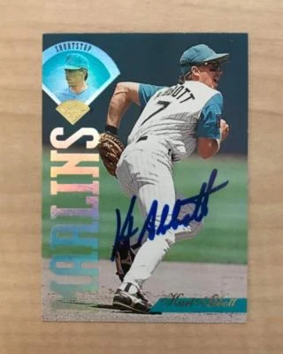 KURT ABBOTT FLORIDA MARLINS SIGNED AUTOGRAPHED 1995 LEAF CARD #191 W/COA - Image 1 of 2
