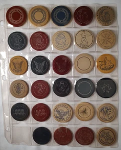 Poker Chip Lot über 220 verschiedene Vintage Sammlung Ton Bakelit Komposition - Bild 1 von 14