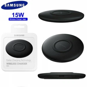 CARICA BATTERIE WIRELESS QI SAMSUNG EP-P1100 FAST VELOCE 15W SENZA FILI NFC NERO - Foto 1 di 1