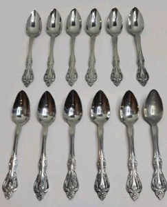 Grapefruit Spoons Korea CHALMETTE Imperial STAINLESS SET Of 12 Fruit Spoons - Picture 1 of 10