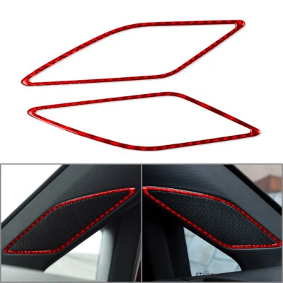 A Pillar Sound Audio Speaker Cover Trim For Volkswagen Golf 8 MK8 2021-2023 Red - Image 1 of 4