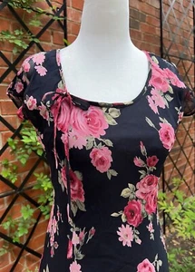 Vintage 1990s Beaded Floral Special Occasion Formal Prom Dress Size P S-XS - Picture 1 of 9