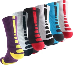 Boys Sock Basketball Soccer Hiking Ski Athletic Outdoor Sports Thick Calf High C - Picture 1 of 5