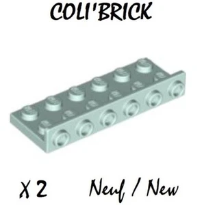 Lego 64570 - 2x Supports / Bracket 2x6 - 1x6 Inverted - Light Aqua - NEW NEUF - Foto 1 di 1
