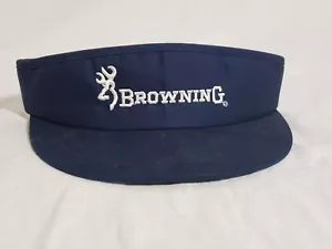 Vintage Browning Rifles Hat Hunting Adjustable Blue Strapback Deer Visor - Picture 1 of 6