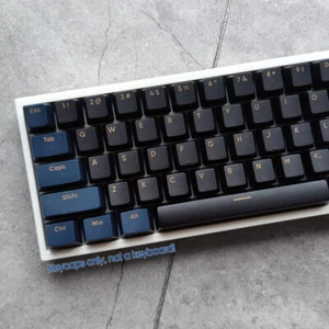 Black Navy Blue Double Shot PBT Keycaps Set OEM Profile fit Mechanical Keyboards - Picture 1 of 11