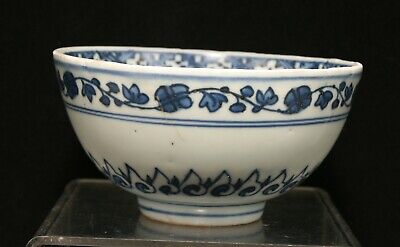 Fine Antique Chinese Ming Dynasty  Blue & White Porcelain Bowl C1500s Guaranteed • 1,150$
