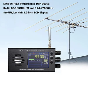 Wyświetlacz LCD 3,2" EF6686 Wysokowydajne radio cyfrowe DSP 144-27000 KHz SW / MW / LW - Zdjęcie 1 z 10
