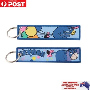 Eeyore Winnie The Pooh Keychain Keyring Double Sided Embroidered Key Tags Gift - Picture 1 of 1