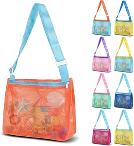 Mesh Beach Bag for Holding Toys,Sand Towels Tote for Kids Seashell Collecting,Sw - Picture 1 of 7