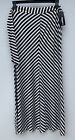 Zeagoo Women's Elastic Waist Long Maxi Skirt Black White Stripe Size XXL