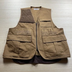 Vintage 80s Redhead Canvas Hunting Vest M Game Pouch Blue Bill Corduroy Shotgun - Picture 1 of 9