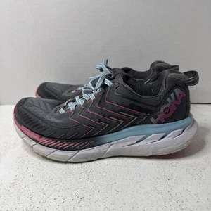 Hoka One One Clifton 4 Women Sneakers Size 7.5 Black Athletic Running Shoes - Picture 1 of 12